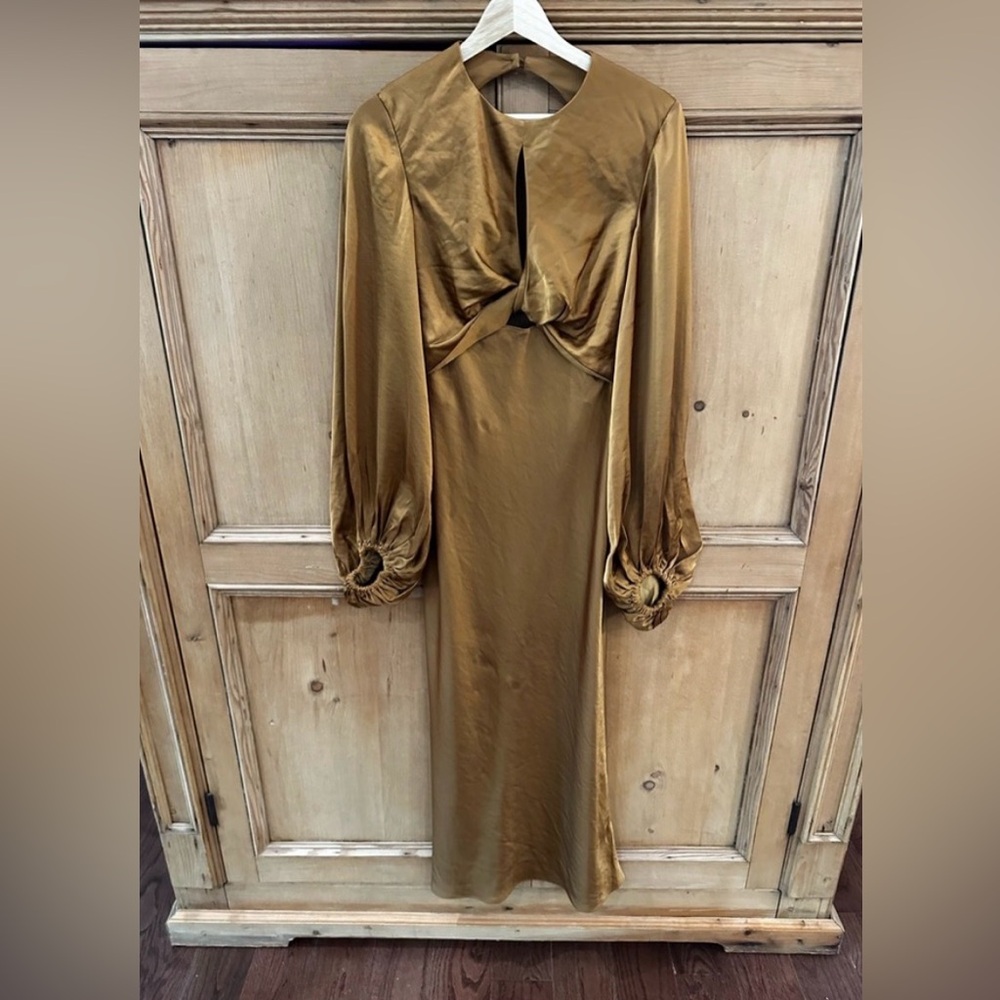 Significant Other Demi Backless Long-Sleeve Column Gown - Picture 3 of 6
